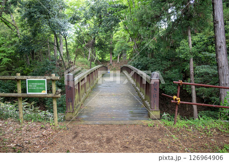 滝山城　本丸跡に復元された引橋 126964906