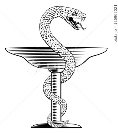 Bowl of Hygeia Snake Medical Pharmacy Symbol Icon 126965021