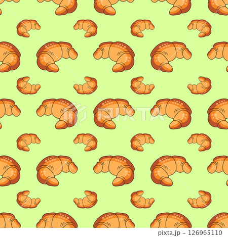 Seamless pattern of croissants creative texture background. Seamless pattern of croissants creative texture background. 126965110