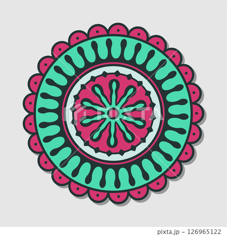 Flower mandala decorative elements vector illustration. 126965122