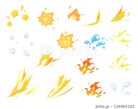 衝撃のエフェクトのイラスト素材セット 126965283