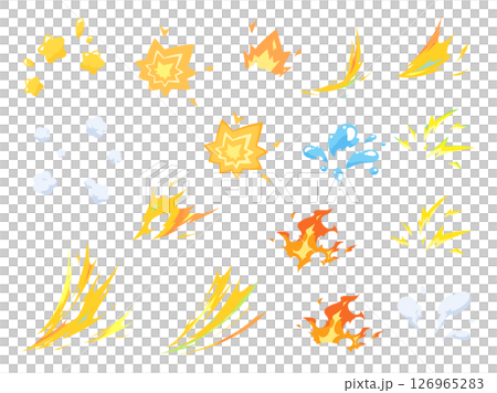 衝撃のエフェクトのイラスト素材セット 126965283