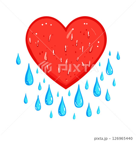 Heartbreak Illustration Sad Heart Crying Tears Clipart 126965440