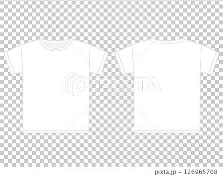 表と裏の白い半袖のTシャツのイラスト 126965708