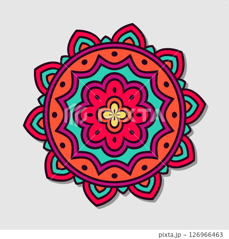 Flower mandalas vintage decorative elements vector illustration. 126966463