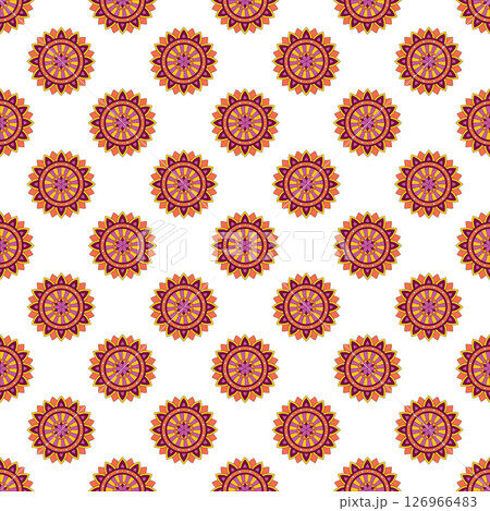 Abstract seamless pattern with circular ornament. 126966483