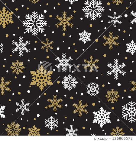 Winter pattern made of beautiful snowflakes in modern line art style. Winter pattern made of beautiful snowflakes in modern line art style. 126966575
