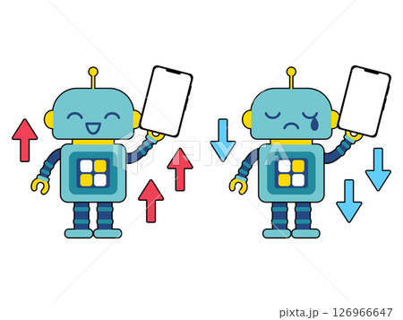 かわいいロボットのキャラクター　アップとダウン 126966647