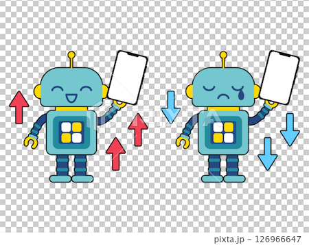 かわいいロボットのキャラクター　アップとダウン 126966647
