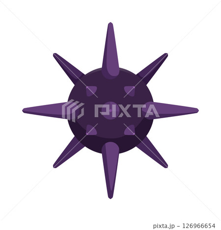 Bomb, mine with spikes flat vector icon, cartoon TNT grenade dynamite, pyrotechnics, explosive tools for mining war game 126966654