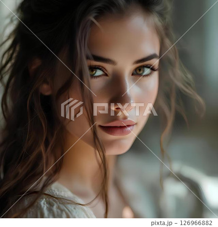 beautiful woman with brown eyes beautiful woman with brown eyes 126966882