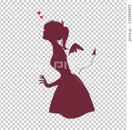 Woman in love, succubus, side, silhouette 126966905