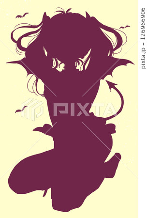 小悪魔風の女性　シルエット 126966906