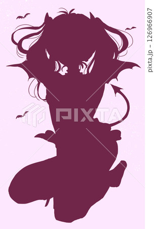 小悪魔風の女性　シルエット 126966907
