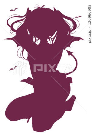 小悪魔風の女性　シルエット 126966908