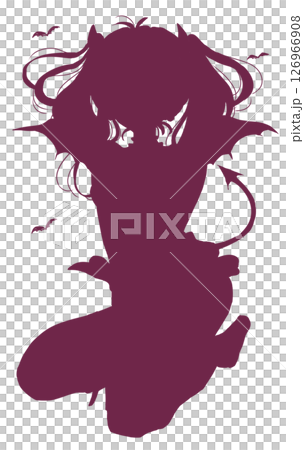 小悪魔風の女性　シルエット 126966908