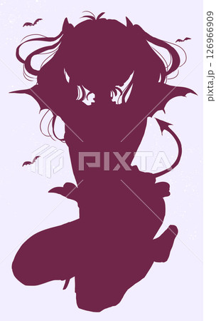 小悪魔風の女性　シルエット 126966909
