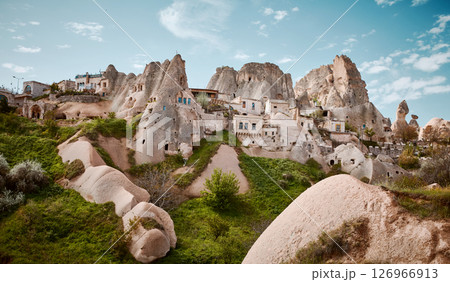 Panorama of Uchisar town in Cappadocia region, Turkey 126966913