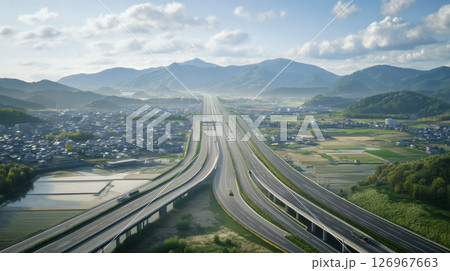 高速道路を走る車 126967663