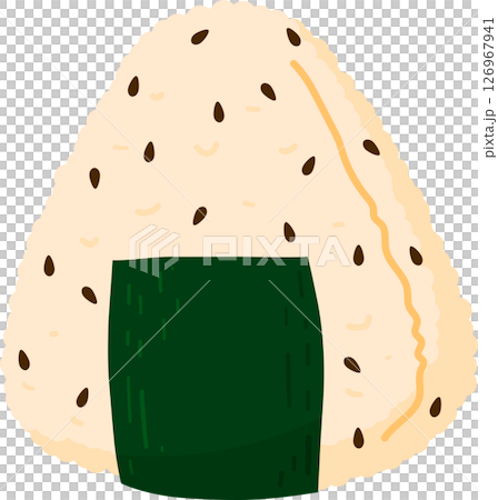 Onigiri. Japanese fast food made of rice with stuffing, molded in the form of a triangle in nori seaweed Onigiri. Japanese fast food made of rice with stuffing, molded in the form of a triangle in nori seaweed 126967941