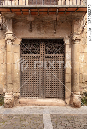 wooden brown door wooden brown door 126968270