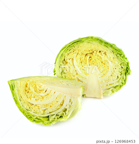 Fresh ripe cabbage vegetable isolated on a white Fresh ripe cabbage vegetable isolated on a white 126968453