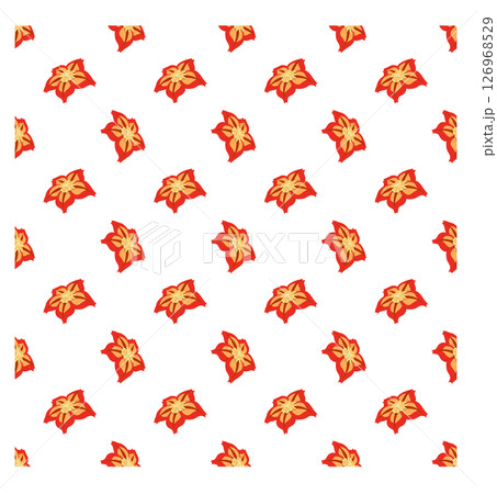 Simple flowers in flat style. Seamless pattern. Vector illustration. 126968529