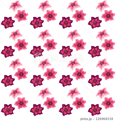 Simple flowers in flat style. Seamless pattern. Vector illustration. 126968538