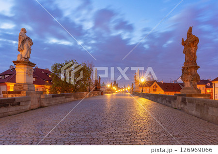 Charles Bridge at dawn, Prague, Czech Republic 126969066