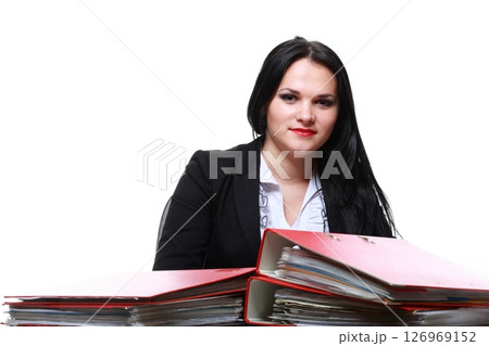 beautiful woman with folders beautiful woman with folders 126969152