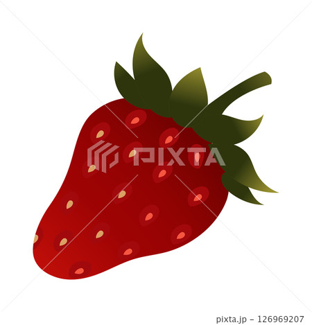 Strawberry. Ripe red berry close-up. Vector illustration isolated on white background. Strawberry. Ripe red berry close-up. Vector illustration isolated on white background. 126969207