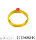 Gold Ring with Rubin Gemstone 126969240