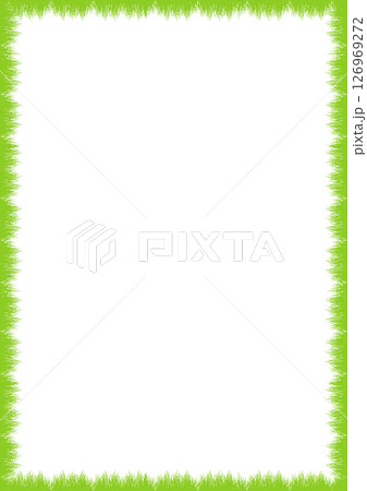 Green Grass empty frame. Trendy botany graphic template. Grass empty frame box 126969272