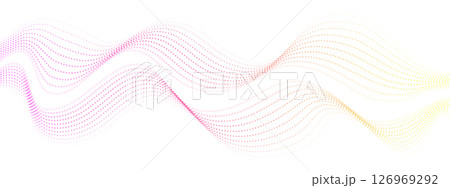 Abstract gradient colorful wave dots line element. Vector wave with blend lines . Curved wavy line, smooth band. Digital frequency track equaliser. 126969292