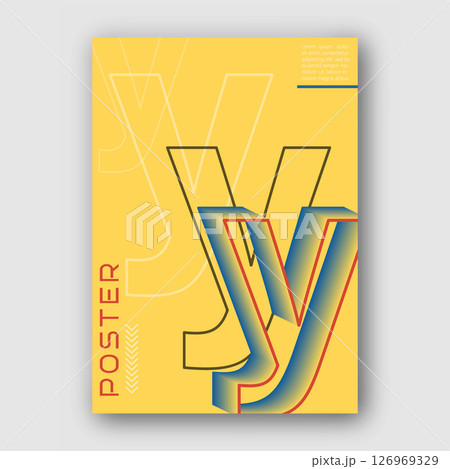 Stylized lowercase letter Y. Template for poster, poster, cover, interior design. The idea of creative design Stylized lowercase letter Y. Template for poster, poster, cover, interior design. The idea of creative design 126969329