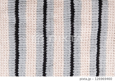 background knitted striped fabric close up 126969460