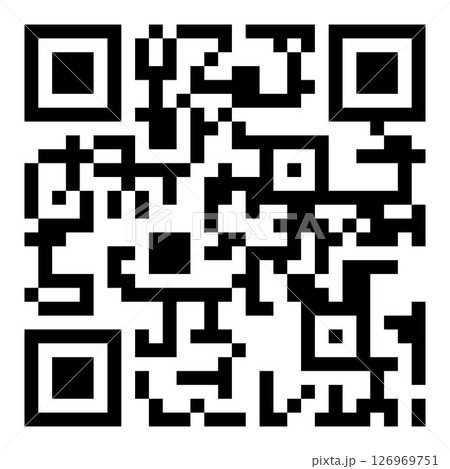 High-Quality Black and White QR Code Icon for Online Payments, Links, or Digital Marketing. Modern Digital Technology Symbol for Internet, Business, and Branding 126969751