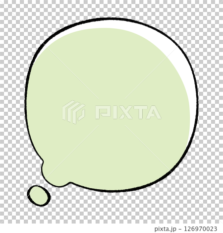 Simple speech bubble with hand-drawn line drawing style, thinking, round, tail left, stylish color Simple speech bubble with hand-drawn line drawing style, thinking, round, tail left, stylish color 126970023