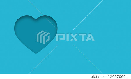 Blue textured canvas background with heart shape cutout 126970694