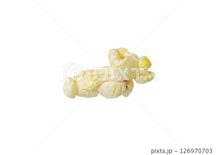 macro popcorn on isolated and white background macro popcorn on isolated and white background 126970703