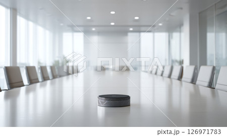 スピーカーフォンが設置された会議室 126971783