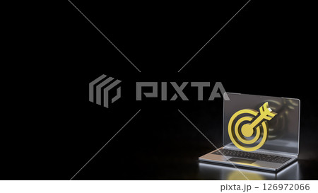 The Blue eye Target on Laptop for Business concept 3d Rendering. 126972066