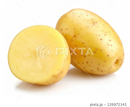 Fresh Potatoes with Bright Yellow Cut 126972141