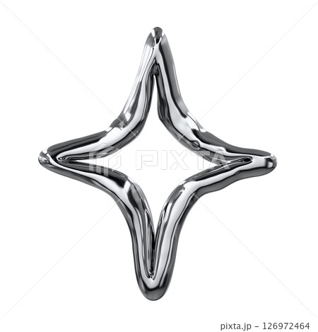 手書き風メタルクロームな3Dイラスト 126972464