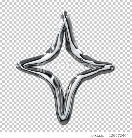 手書き風メタルクロームな3Dイラスト 126972464