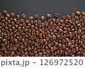 Coffee beans background. Top view coffee beans with copy space area for your text. Close up image. 126972520