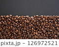 Coffee beans background. Top view coffee beans with copy space area for your text. Close up image. 126972521