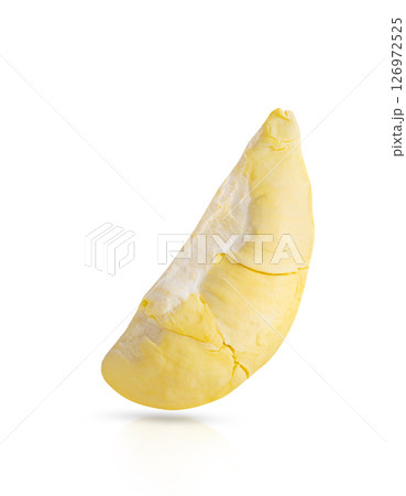 Fresh durian pulp. Durian fruit isolated on white background With clipping path. 126972525