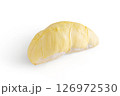 Fresh durian pulp. Durian fruit on white background with soft shadow. 126972530