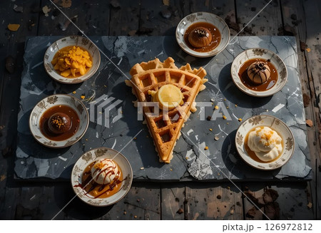 Waffle & Dessert Platter 126972812